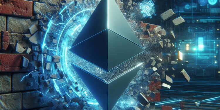 Ethereum estrellándose con un muro de ladrillos.
