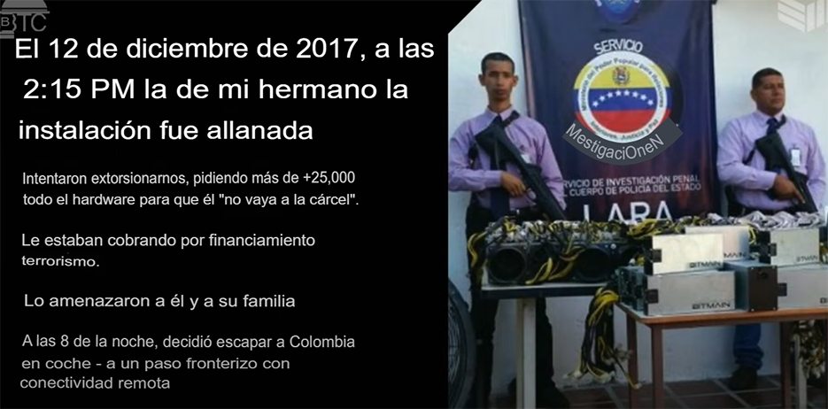Foto donde se ve la incautación de equipos de minería por cuerpos policiales venezolanos