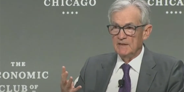 Jerome Powell, presidente de la FED ofreció un discurso en Chicago.