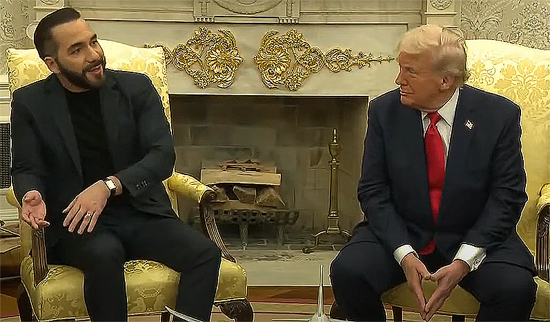 El presidente de El Salvador, Nayib Bukele, junto al presidente de Estados Unidos, Donald Trump.