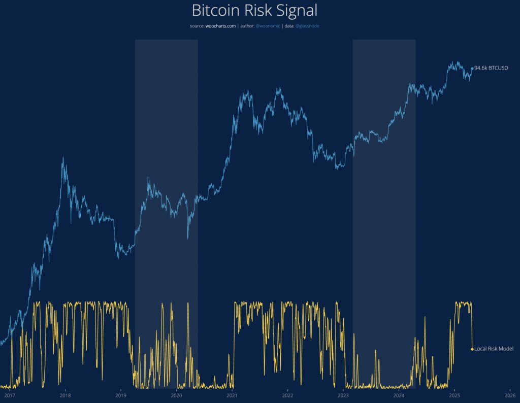 Gráfico de modelo de riesgo de bitcoin.