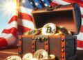 Imagen creada por la IA Designer de un tesoro de Bitcoin en Estados Unidos.