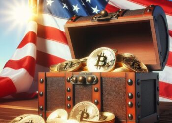 Imagen creada por la IA Designer de un tesoro de Bitcoin en Estados Unidos.