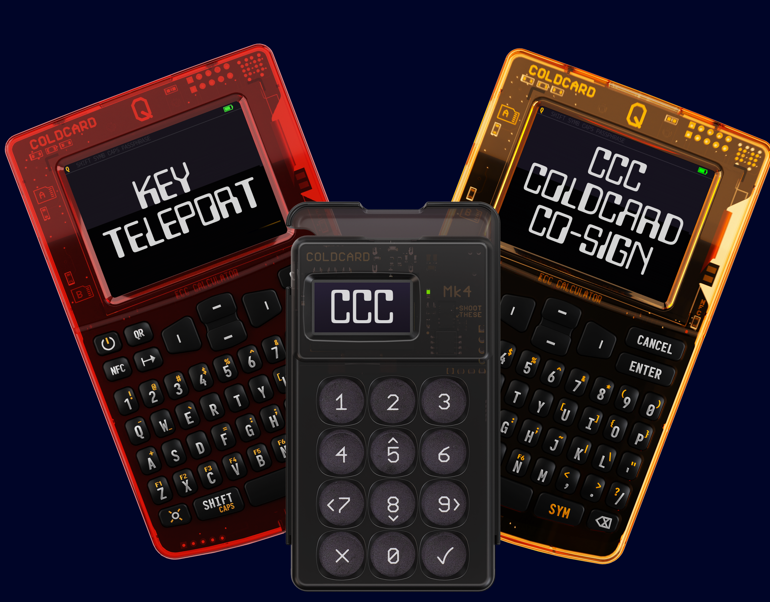 Wallets ColdCard con nombres de las incorporaciones mediante la nueva actualización.