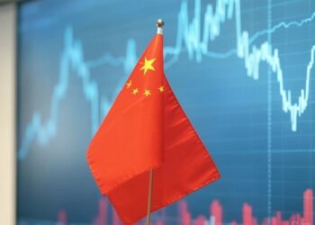 bandera de china y de fondo y un gráfico detrás