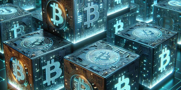 Bloques de Bitcoin siendo procesados en la red.