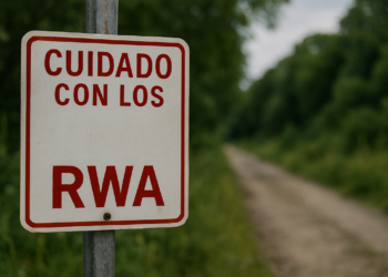 Cartel que dice "Cuidado con los RWA".