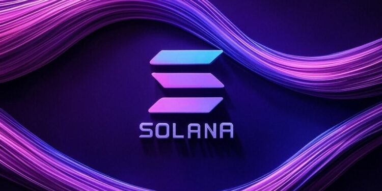 Logo de la red Solana, un fondo violeta.