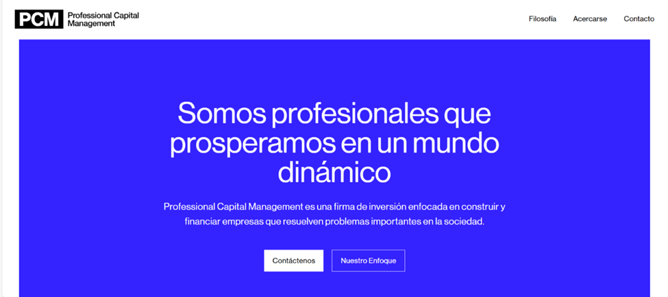 Página web de Professional Capital Management.