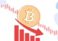 Bitcoin, mercado en rojo y gráficas descendientes.
