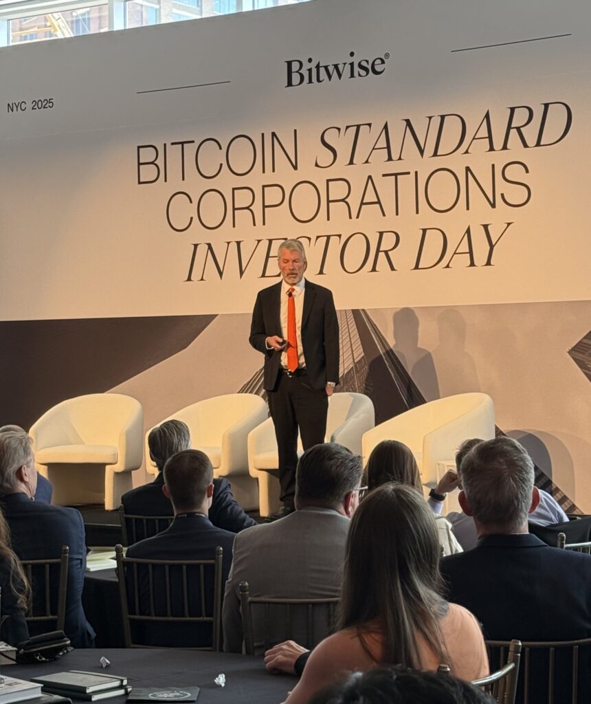 Michael Saylor, presidente de Strategy, empresa con la mayor cantidad de bitcoin en las tesorerías de una compañía pública.