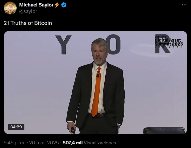 Michael Saylor en la Digital Asset Summit
