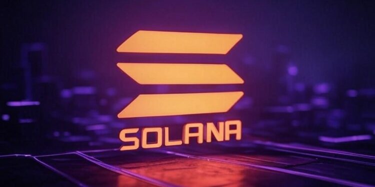 El logo de la red Solana en color naranja.
