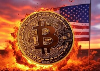 Imagen generada por IA de bitcoin saliendo de un incendio en EE. UU.