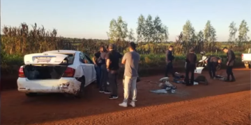 Vehículo implicado en el asalto de una minera de Bitcoin en Paraguay.
