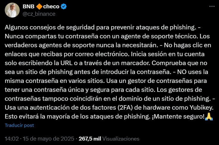 cz opina sobre la filtración de datos de coinbase