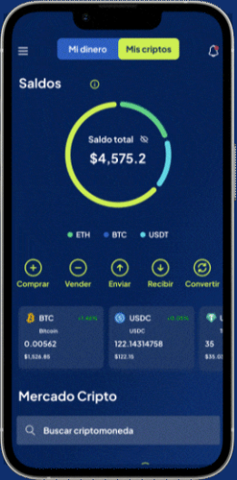 Interfaz de la wallet ikigii.