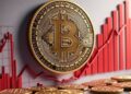 Bitcoin con gráficas rojas.