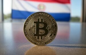 bitcoin y bandera de Paraguay