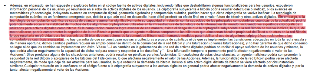 Texto donde BlackRock advierte sobre los riesgos de la computación cuántica