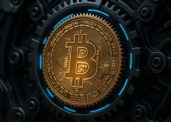 Una moneda de BTC protegida por un escudo.