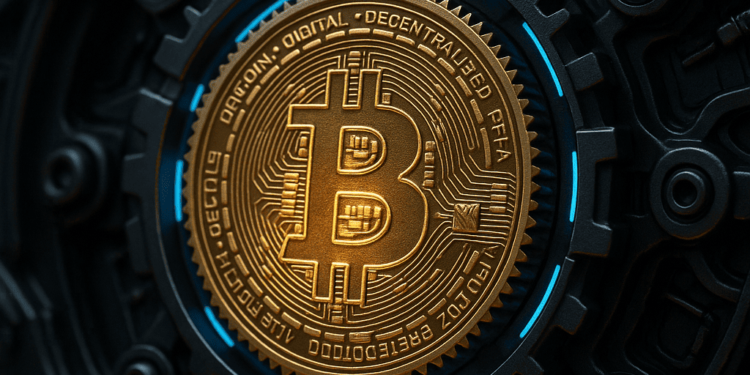 Una moneda de BTC protegida por un escudo.