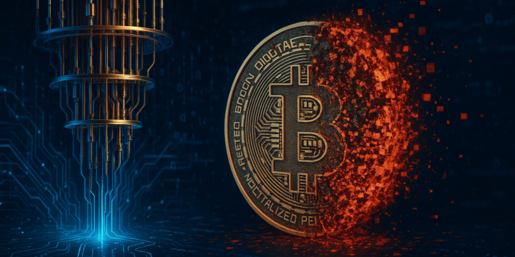 Analistas estiman los riesgos teóricos de la computación cuántica por sobre Bitcoin. Fuente: Microsoft Image Creator.