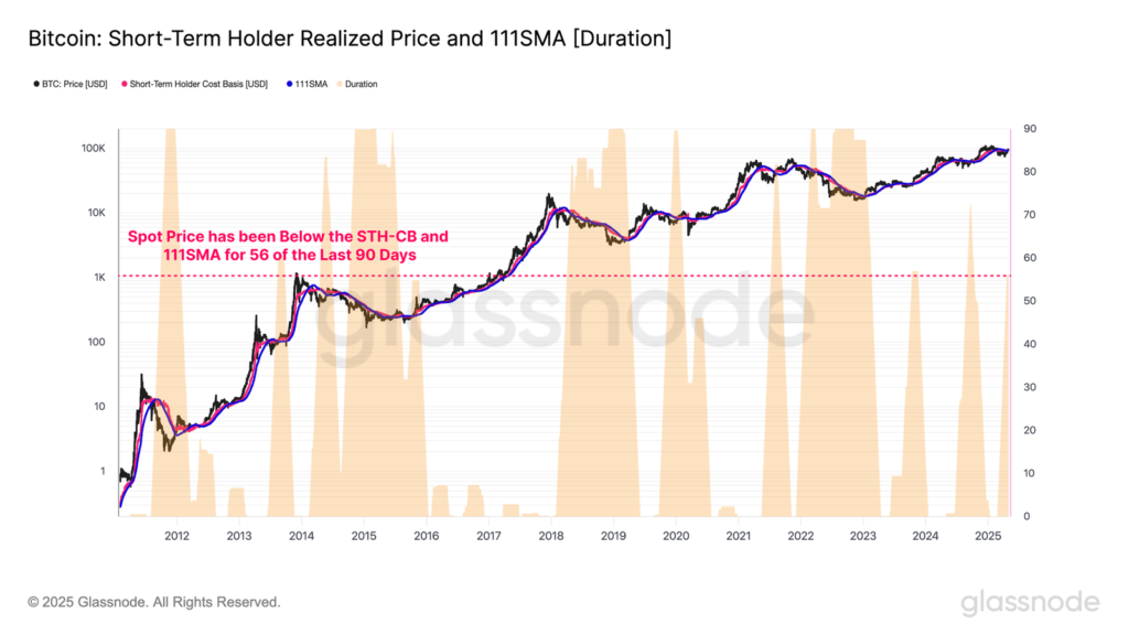 Gráfico de tenedores de bitcoin a largo plazo.