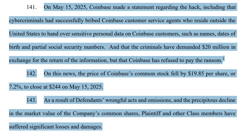 demanda contra coinbase