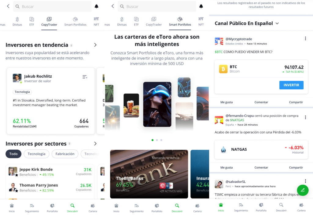 La plataforma de broker eToro tiene herramientas y funciones avanzadas para sus inversionistas