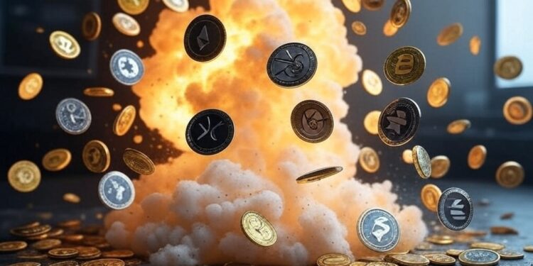 Una explosión de monedas.