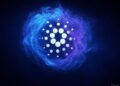 Una criptomoneda de ADA envuelta en una nube violeta.