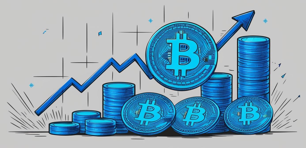 En la imagen, un gráfico que representa las ganancias de Bitcoin luego de aplicar el ROI. Generada con IA.