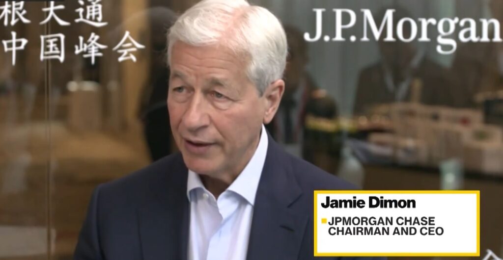 Fotografía de Jamie Dimon durante la entrevista.