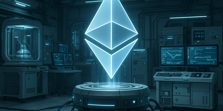 Una criptomoneda de Ethereum en un laboratorio.