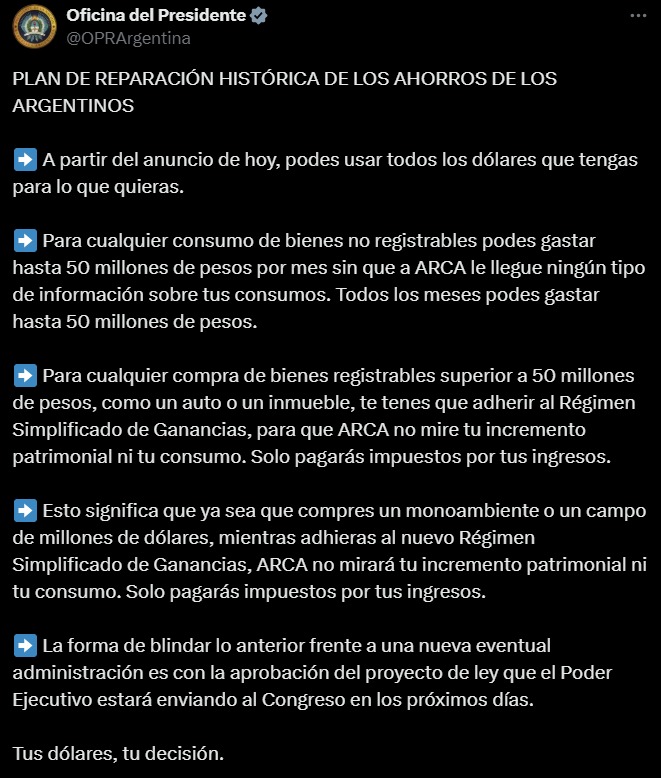 plan de reparacion de los ahorros de los argentinos