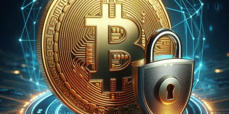 un bitcoin con una alegoria sobre la privacidad