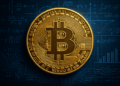 Una moneda de BTC junto a cálculos cuánticos