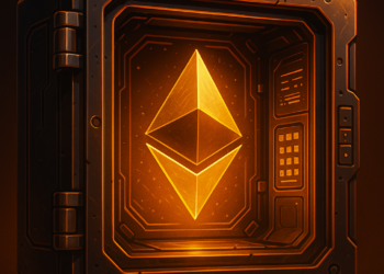 Una caja fuerte con una moneda de ETH.