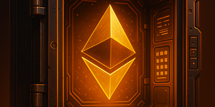 Una caja fuerte con una moneda de ETH.
