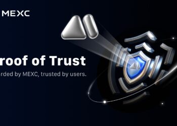Escudo plateado con logo de MEXC