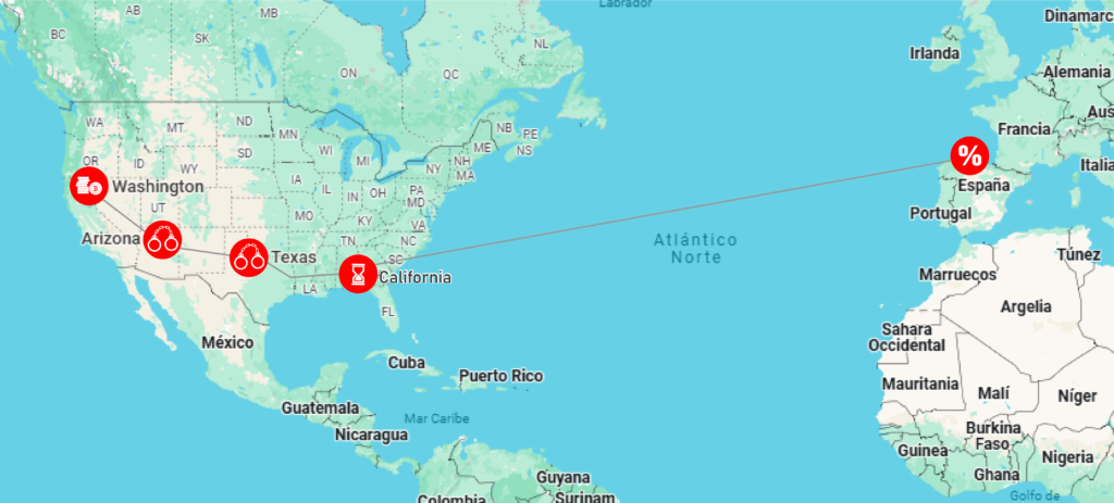 Mapa que muestra los lugares en los que se han aprobado leyes relacionadas con el decomiso de bitcoin.