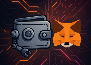Una wallet robótica junto a un zorro de MetaMask.