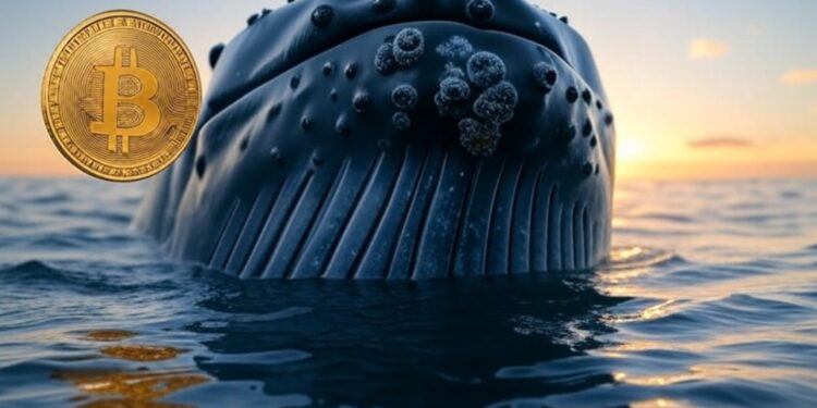 Una ballena azul con Bitcoin.