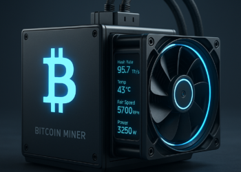 Un ASIC para la minería de BTC.