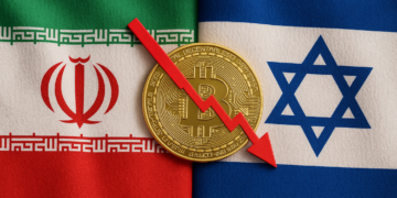 Cae el precio de bitcoin tras el ataque de Israel a Irán. Fuente: imagen generada mediante Dall-E, por CriptoNoticias.