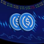 Dos monedas de USDC.