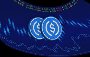 Dos monedas de USDC.