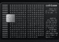 Coinbase Card con el grabado del mensaje del bloque génesis.