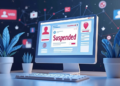 computadora mostrando un perfil suspendido.